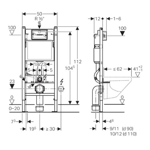 Інсталяція GEBERIT Duofix 458.126.00.1 + підвісний унітаз Roca the GAP Rimless SoftClose, A34H47C000+458.126.00.1+115.135.21