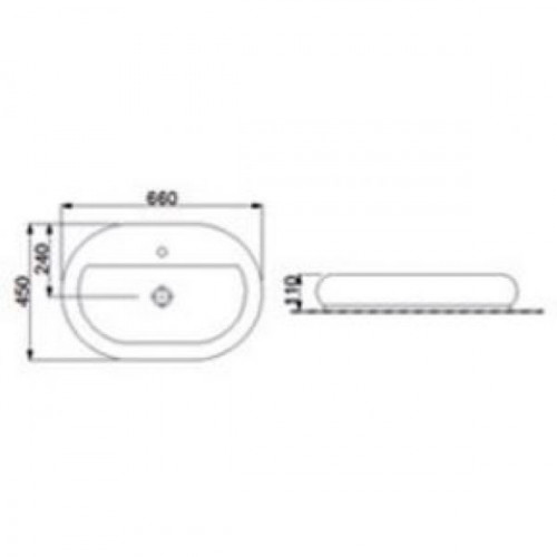 Раковина накладная Newarc Elips countertop 66х45 см белая, 5026^Раковина накладная Newarc Elips countertop 66х45 см белая, 5026