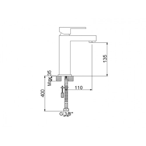 Смеситель для раковины Newarc Cubic 871521N
