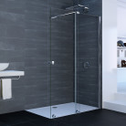XTENSA PURE дверь односекционная раздвижная  Walk-In 120х200см, креп-е справа (пр сер с ярк блеском, стекл прозр)
