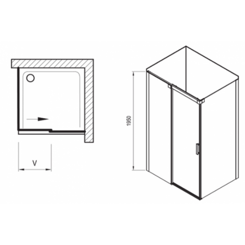 Душевой уголок Ravak Matrix MSDPS-110/80 L сатин+Transparent, 0WLD4U00Z1
