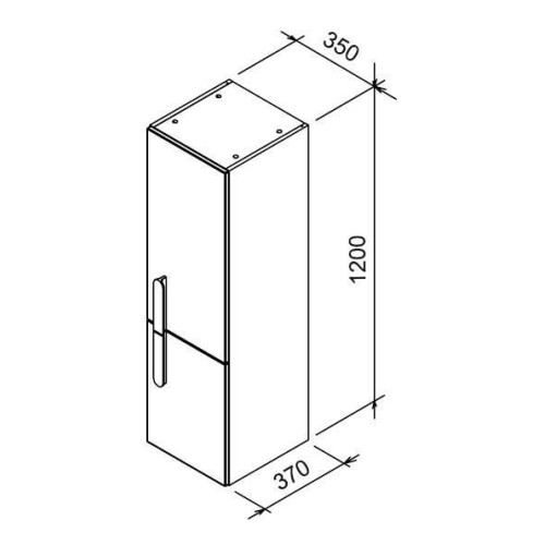 Пенал Ravak CHROME SB-350, білий, правий, X000000543