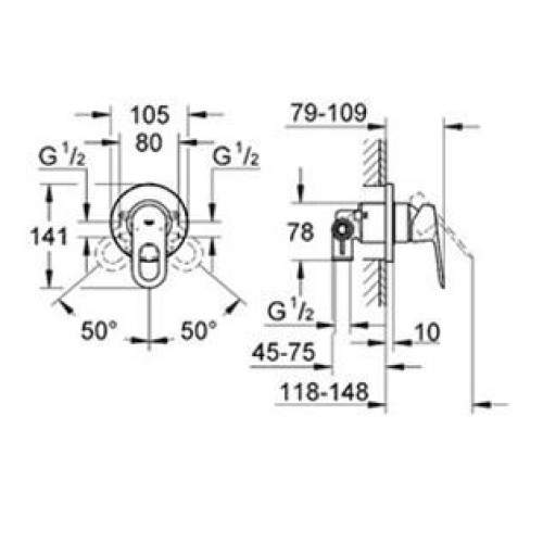 Смеситель для ванны Grohe BAULOOP 29042000 (готовый комплект), хром