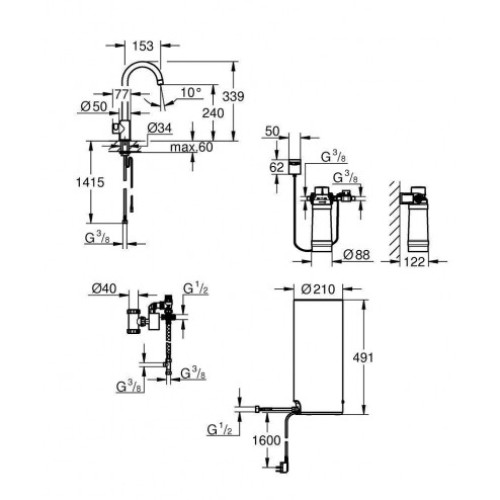 Змішувач та бойлер single (4 літри) для миття Grohe RED Duo, 30083001