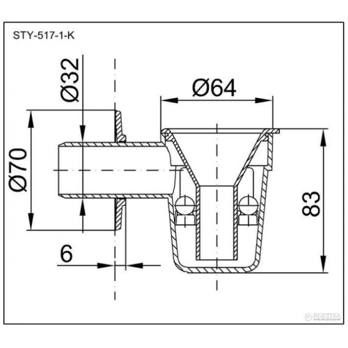Сифон STYRON STY-517-1 для бойлера сдвоенным шариковым гидрозатвором белая