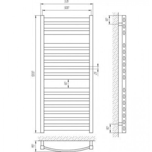 Полотенцесушитель Laris Атлант П16 500 х 1200-71207673