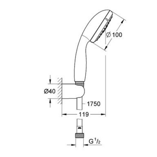 Душевой набор Grohe New Tempesta 100, 26164001