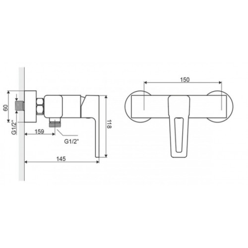 Смеситель для душа Excellent Square ARAC.1508CR