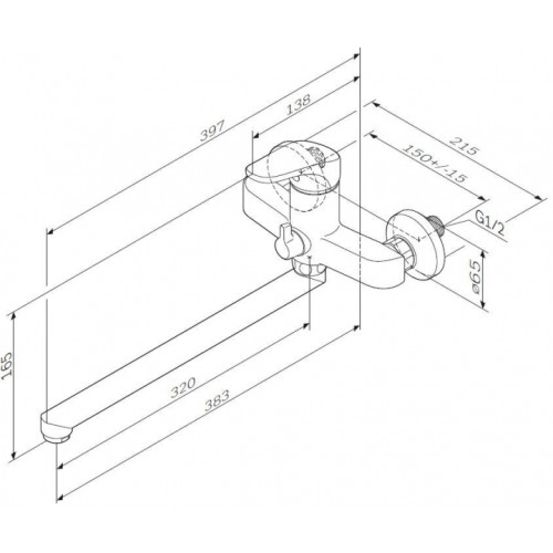Смеситель для ванны и душа AM.PM Joy F8590000