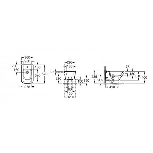 Биде подвесное Roca DAMA-N A357785000