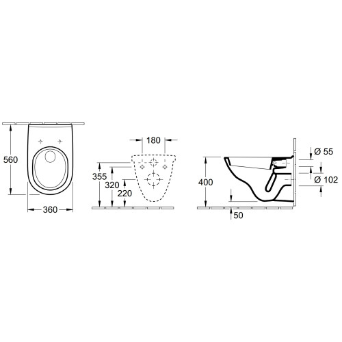 Унитаз подвесной Villeroy & Boch O.novo 56601001