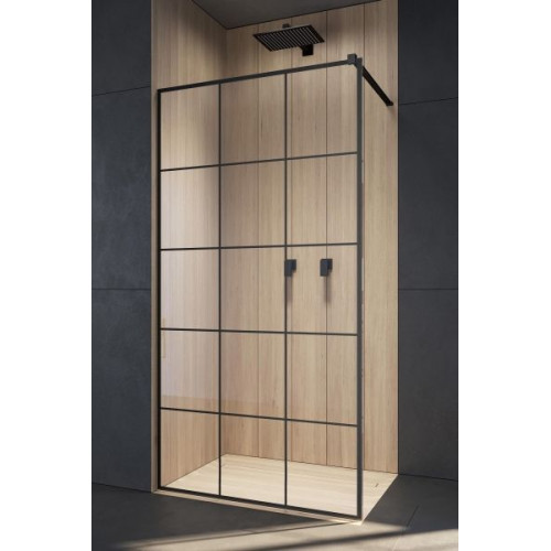 Перегородка для душа RADAWAY Walk-in Modo New Black Factory, прозрачная, безопасное стекло, 389054-54-55