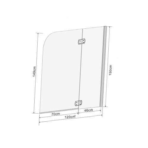 Шторка для ванни Eger 120x150 см, права, колір профілю хром, 599-120CH/R