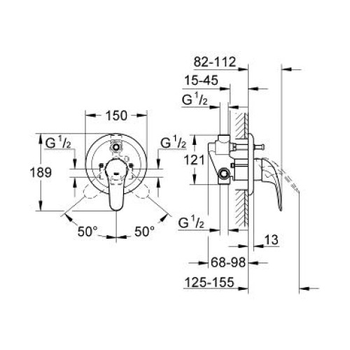 Змішувач одноважільний для ванни Grohe EUROECO 32747000