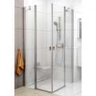Прямоугольная душевая кабина Ravak CHROME CRV 2 - 80 Transparent, белый профиль, безопасное стекло, 1QV40100Z1