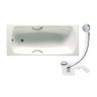Ванна прямоугольная ROCA SWING 180x80 см, с ручками + Сифон Viega Simplex для ванны 560 мм, A220070001+285357