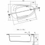 Ванна Cersanit JOANNA NEW 140 X 90 асимметричная Левая S301-165