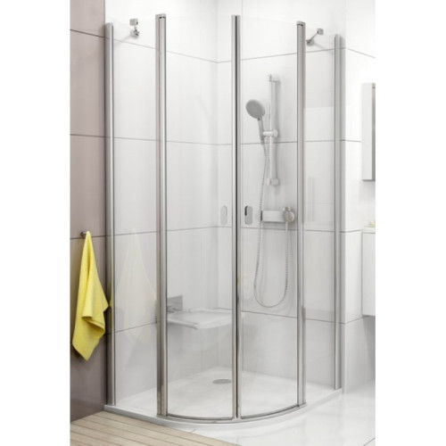 Кутова душова кабіна Ravak CHROME CSKK 4 - 80 Transparent білий профіль безпечне скло 3Q140100Z1