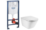 Комплект: Инсталляция Grohe RAPID SL + ROCA the GAP безободковый подвесной унитаз с сиденьем, A34H47C000+38721001+37131000