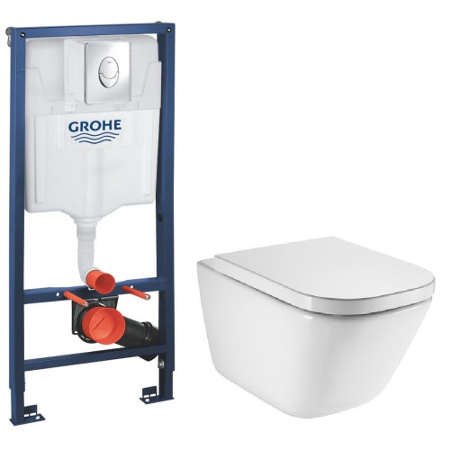 Комплект: Інсталяція Grohe RAPID SL + ROCA the GAP безободковий підвісний унітаз з сидінням, A34H47C000+38721001+37131000