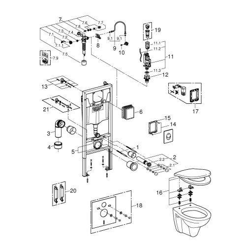 Комплект инсталляция Grohe Rapid SL + подвесной унитаз Solido Perfect 39116000