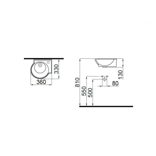 Умывальник Idevit Myra Mini 0201-0365-08 правый 36 см