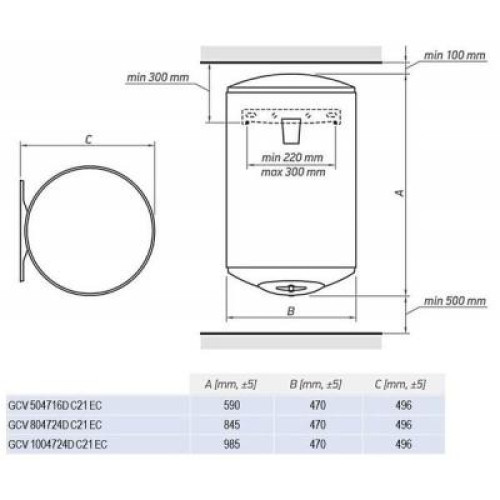 Водонагреватель Tesy MODECO Ceramic с теплообменником, GCV6S804724DC21TS2RCP