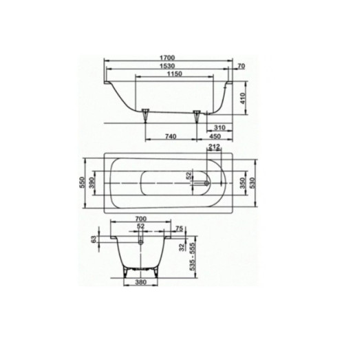 Ванна KALDEWEI SANIFORM PLUS 170x70 3,5 мм 111800010001