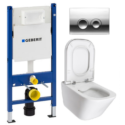 Інсталяція GEBERIT Duofix 458.126.00.1 + підвісний унітаз Roca the GAP з кришкою, A34H47C000+458.126.00.1+115.125.21.1