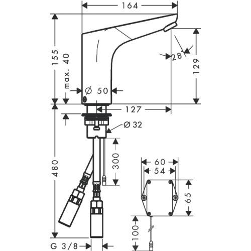 Смеситель для раковины бесконтактный Hansgrohe Focus, 31172000