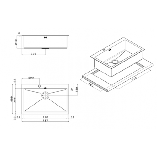 Кухонная мойка Apell Amalthea Satin SQ72ISC