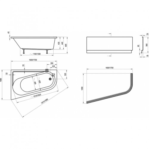 Панель для ванны Ravak CHROME 160x105 L, CZA5100A00