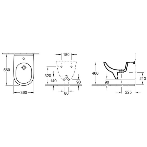 Біде підвісне Villeroy & Boch O.novo 54600001