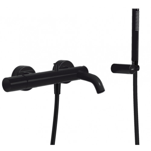 Змішувач для ванни з гарнітуром TRES Study Color, чорний матовий, 26117001NM