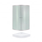 Душевая кабина Lidz Latwa SC80x80.SAT.LOW.FR, стекло Frost 4 мм + поддон QT ROBIN 308812C2SET