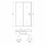 Душевая дверь в нишу Qtap Taurus CRM2012-13.C6 120-130x185 см, стекло Clear 6 мм, покрытие CalcLess TAUCRM201213C6