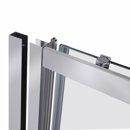 Душевая дверь в нишу Qtap Taurus CRM2012-13.C6 120-130x185 см, стекло Clear 6 мм, покрытие CalcLess TAUCRM201213C6