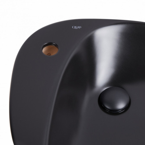 Раковина-чаша Qtap Leo 69,5x46x11,5 Matt black з донним клапаном QT1111A089TMB