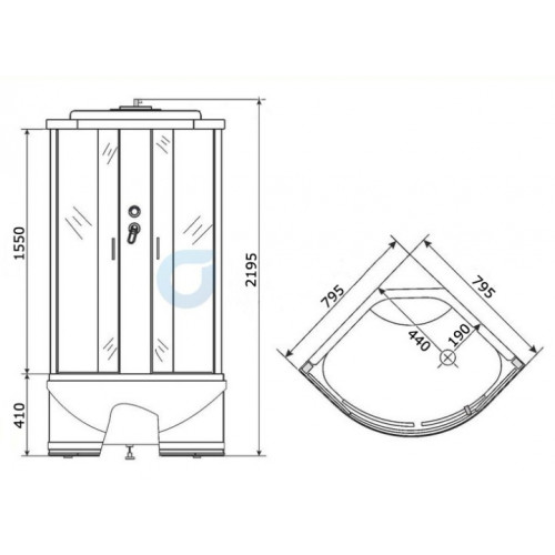Душевой бокс KO&PO 470 (80x80) F С10088