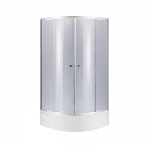 Душевая кабина Lidz Latwa SC80x80.SAT.MID.GR полукруглая, стекло тон. 4 мм + Душевой поддон KAPIELKA ST80x80x26, LLSC8080SATMIDGR2SET