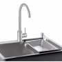 Набір 4 в 1 Qtap кухонна мийка D6045 2.7/1.0 мм Satin + змішувач + сушарка + дозатор для миючого засобу