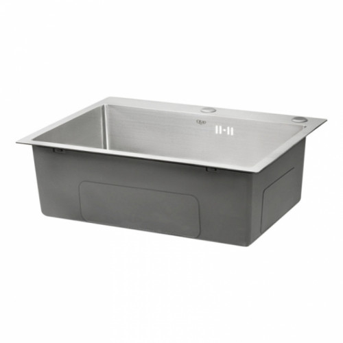 Набір 4 в 1 Qtap кухонна мийка D6045 2.7/1.0 мм Satin + змішувач + сушарка + дозатор для миючого засобу
