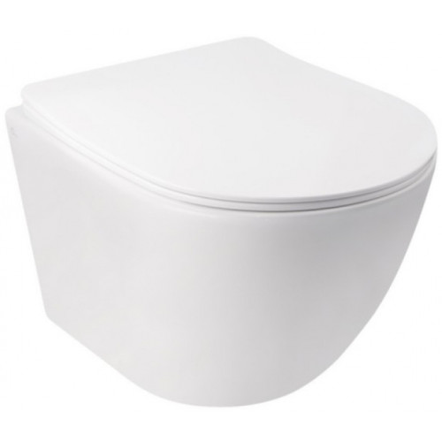 Унитаз подвесной Qtap Jay WHI 5176 безободковый с сидением дюропласт soft-close QT07335176W