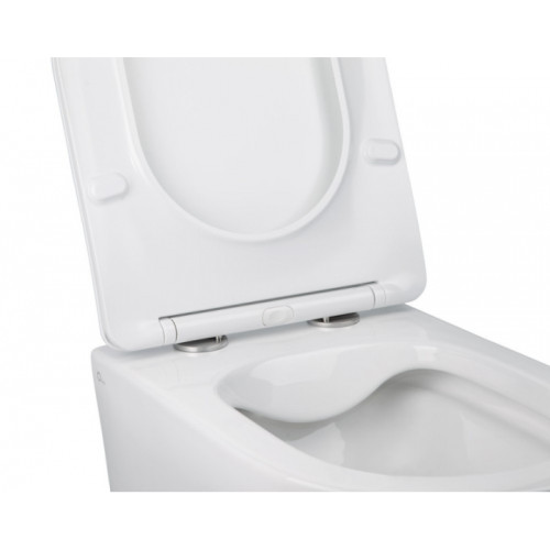 Унитаз подвесной Qtap Jay WHI 5176 безободковый с сидением дюропласт soft-close QT07335176W