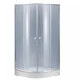 Душевая кабина Lidz Latwa SC80x80.SAT.LOW.GR, стекло Frost 4мм + Душевой поддон KAPIELKA ST80x80x15 LLASC8080SLGSET