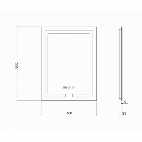 Зеркало Qtap Mideya 50x80 (DC-F936) с LED-подсветкой и антизапотеванием QT2078F936W