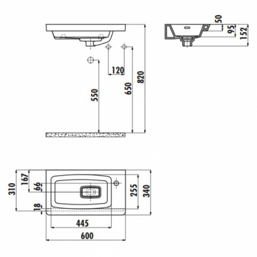 Раковина мебельная CREAVIT MEMORY 60x34см MY060-00CB00E-0000