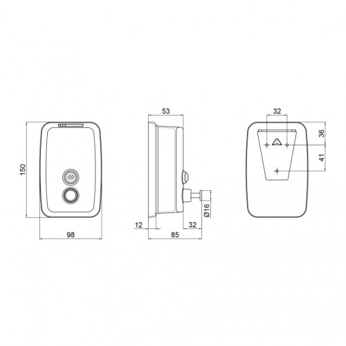 Дозатор для жидкого мыла Lidz Oreo 0205 настенный 500 мл LDORE0205WHI22314 White