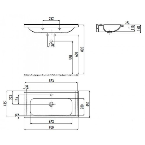 Меблева раковина CREAVIT IDEAL 90x45см ID090-00CB00E-0000