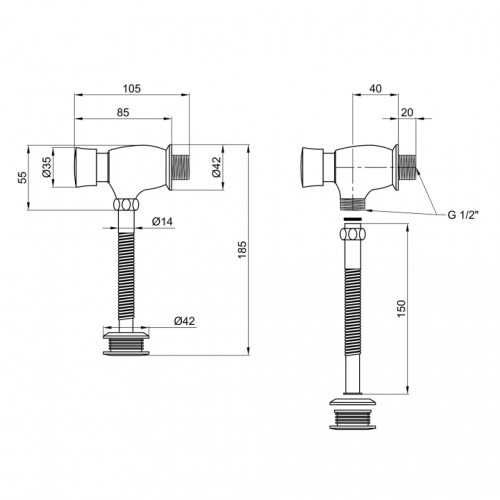 Сливной клапан порционный для писсуара Lidz Tech 903 LDTEC903CRM32529